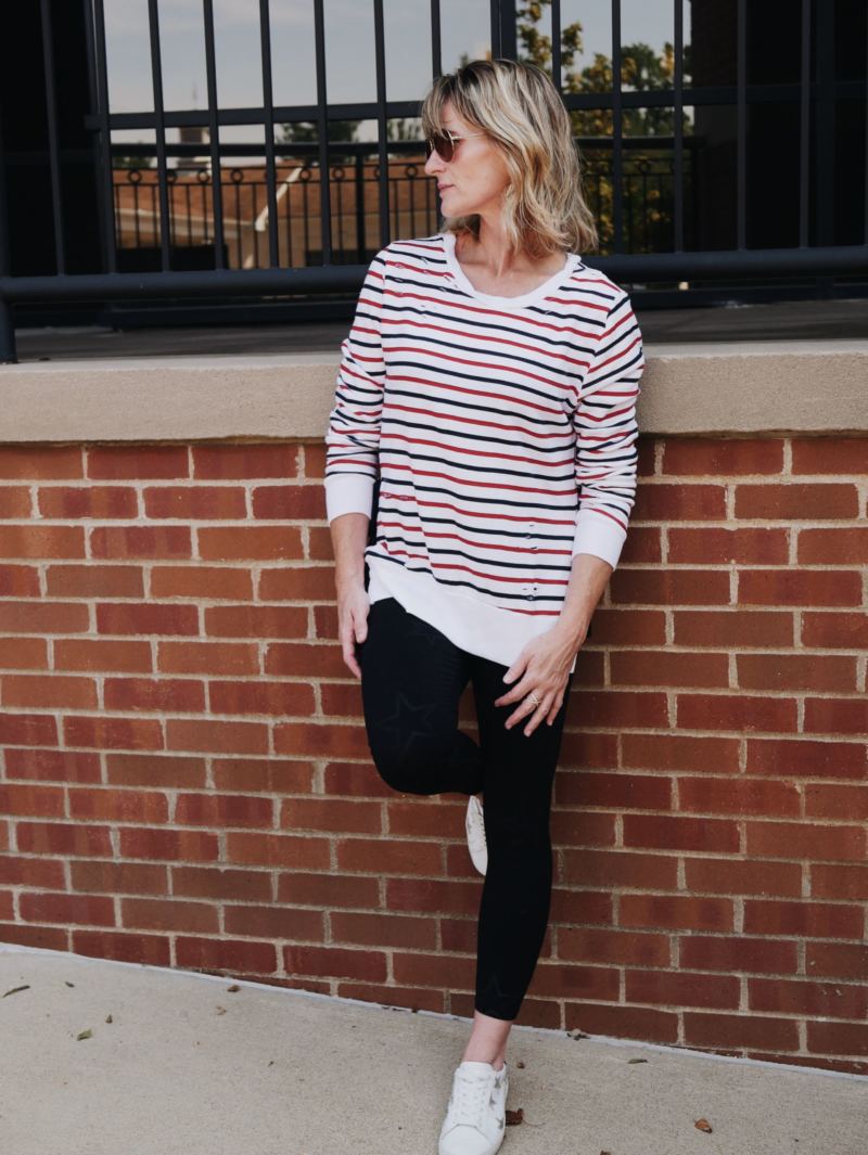 Pam & Gela stripe print fleece