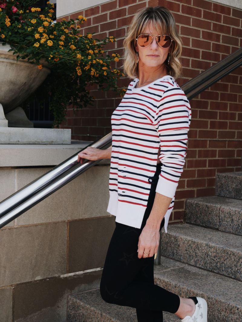 Pam & Gela stripe print fleece 