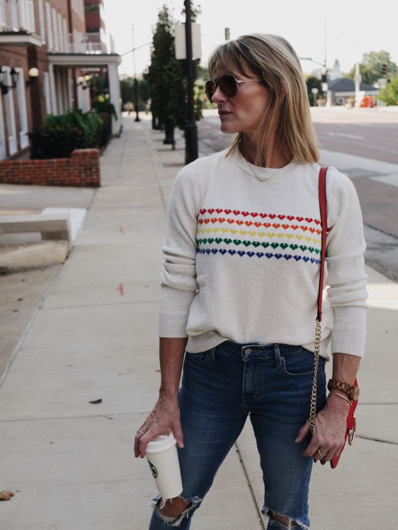 that-70's-look: rainbow sweaters from Urban Outfitters