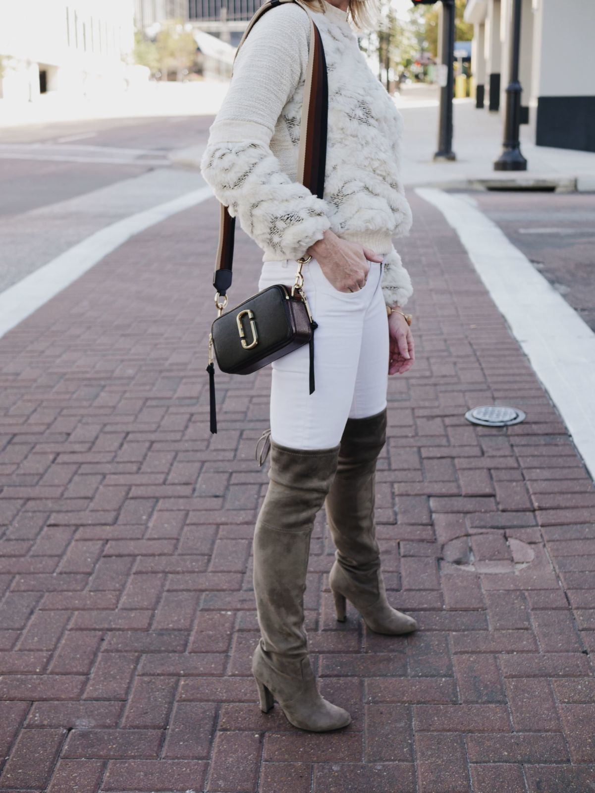 all white outfit | winter style | over the knee boots | oh darling blog