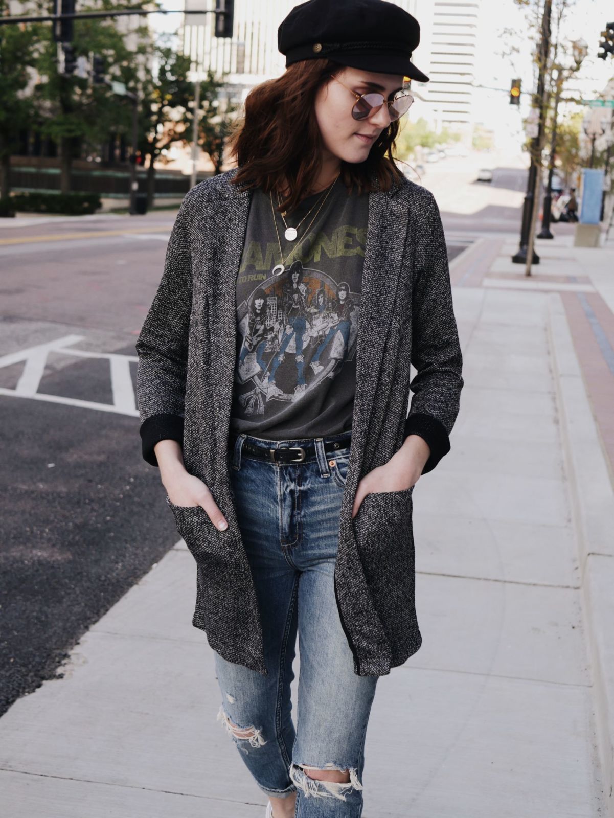 blazer style | graphic tee | band tee | fall style | oh darling blog