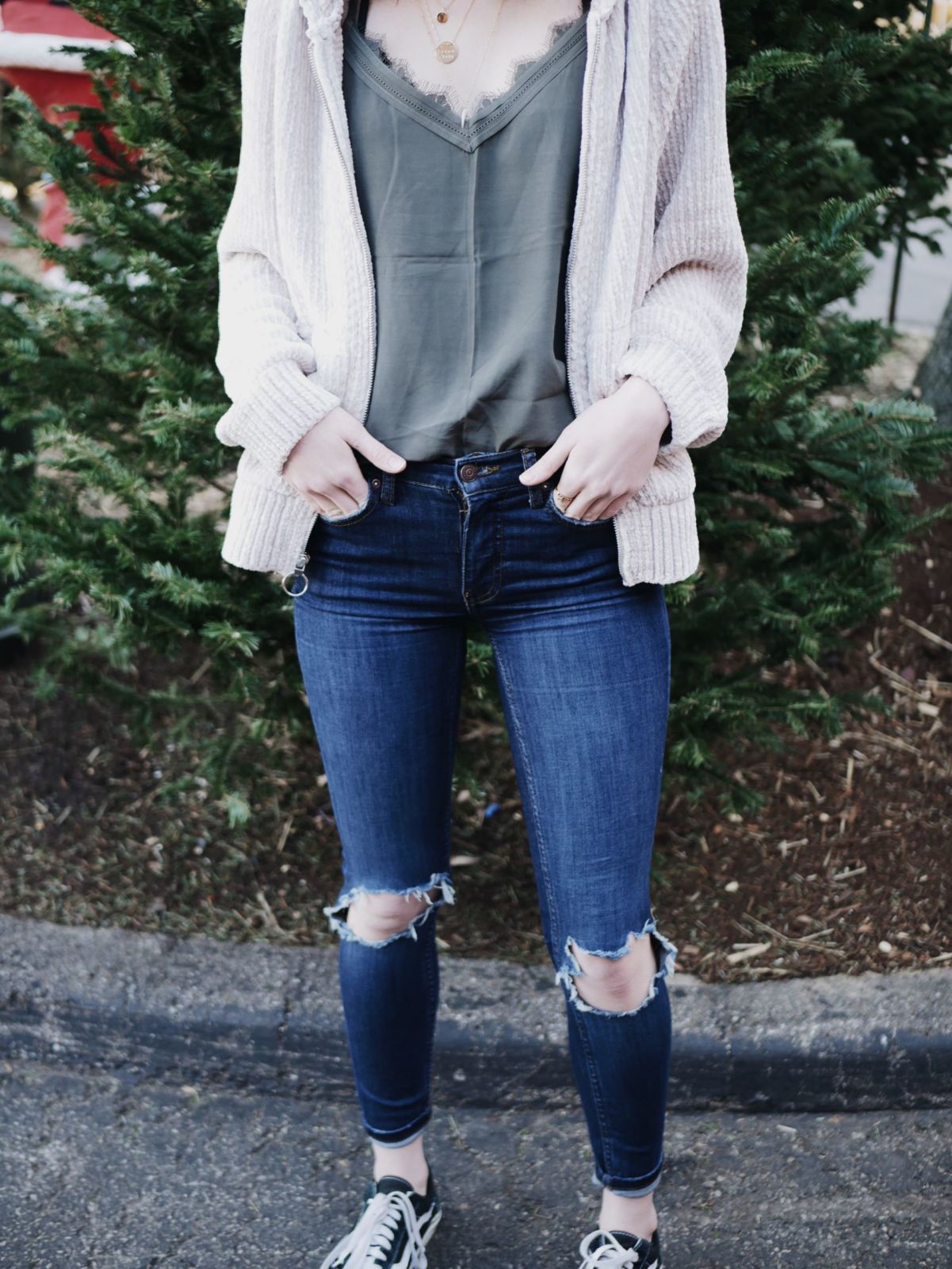 cami | cardigan | distressed jeans | oh darling blog