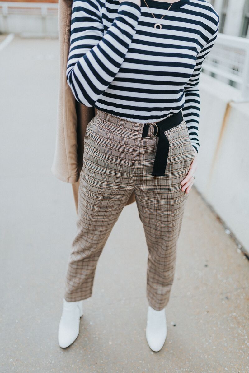 mixing prints | stripe top | glen plaid pants | oh darling blog