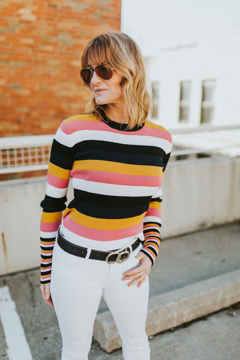 Ribbed Striped Sweater