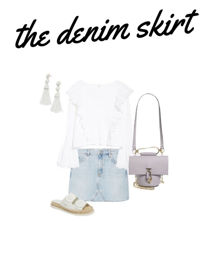 Denim Skirt Outfit For Spring