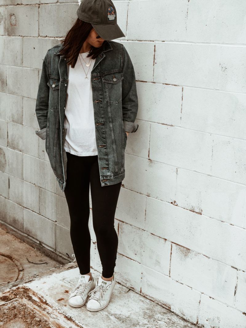 fashion blogger styling a white tee