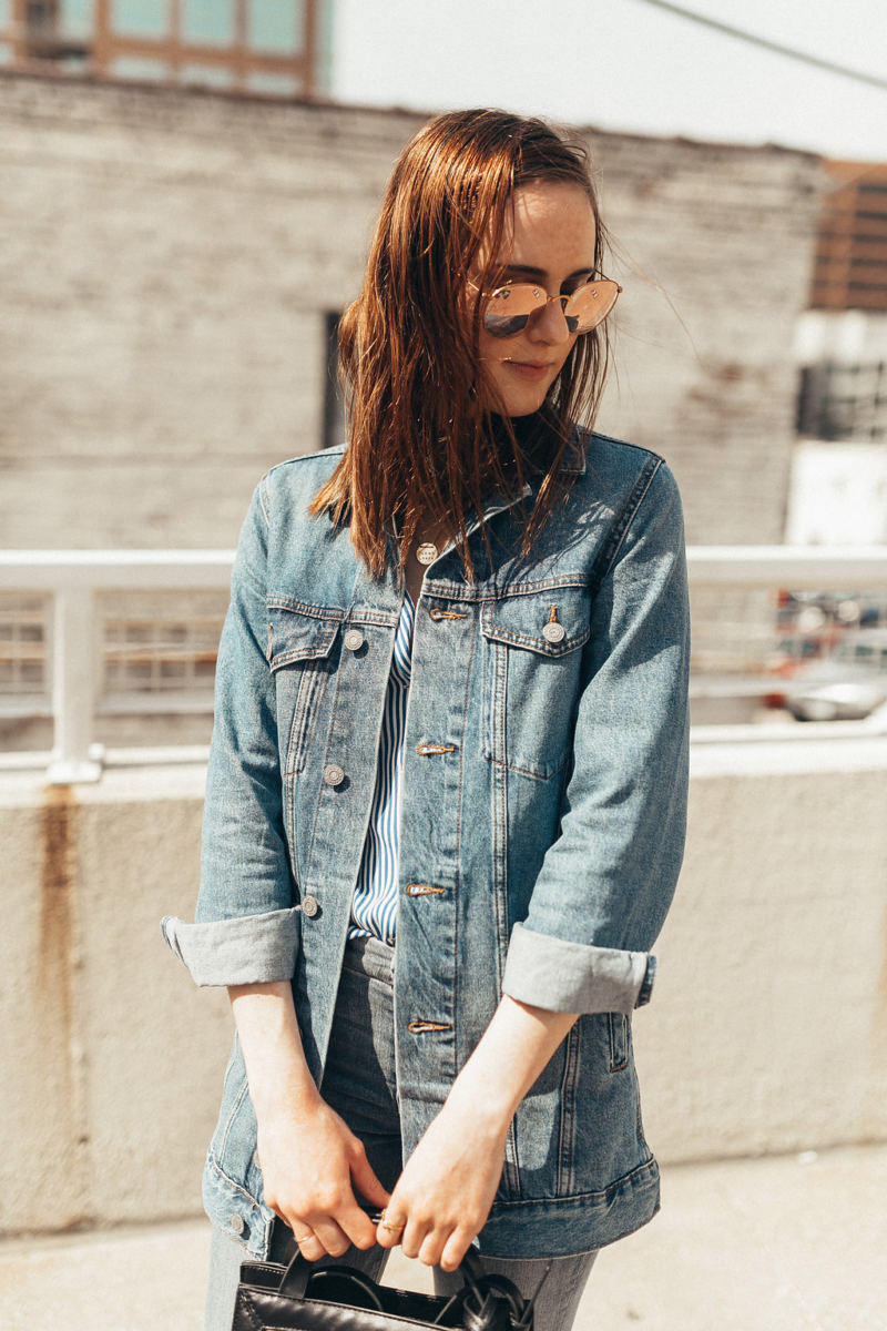 jean jacket with denim jeans