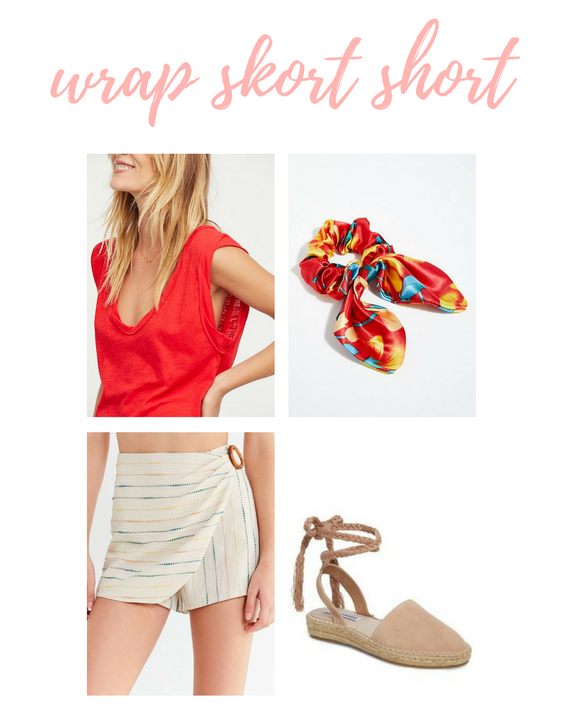 Striped Wrap Skort Short Outfit For Spring