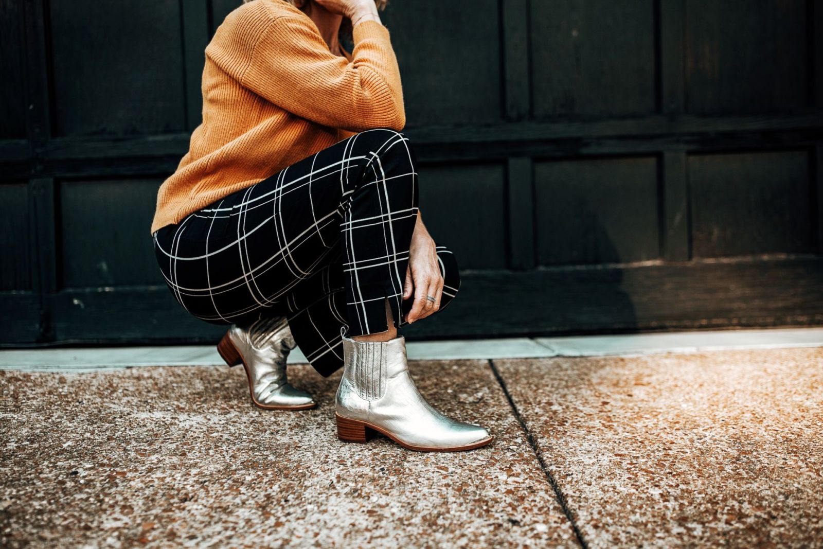 plaid pants | silver boots | oh darling blog