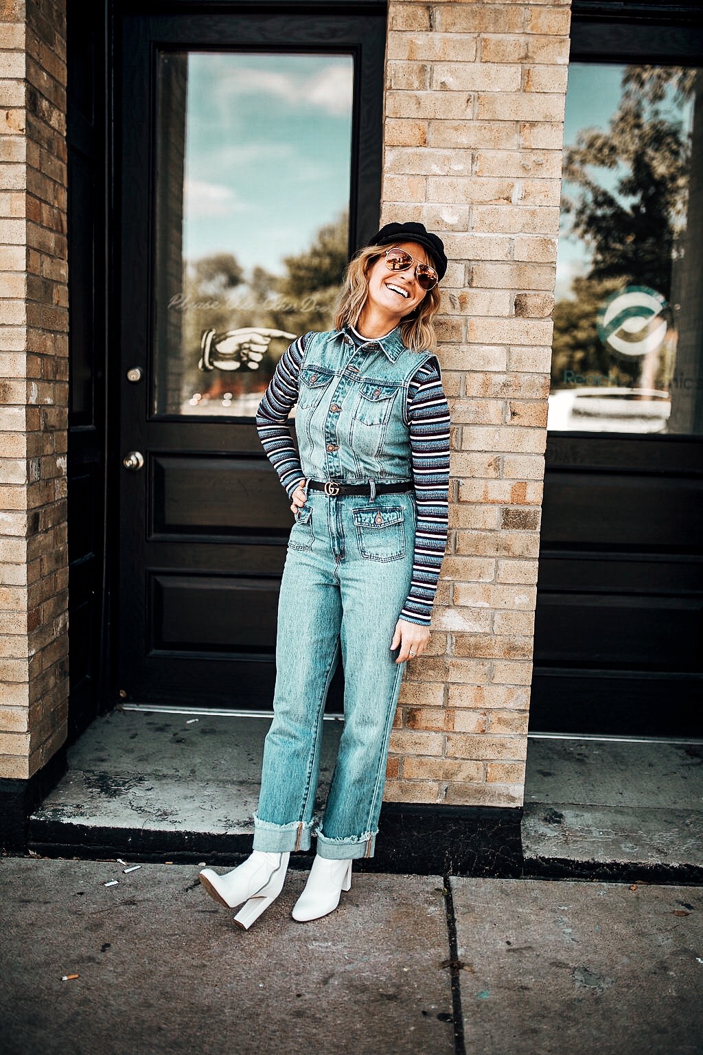 styling a denim jumpsuit for fall | oh darling blog