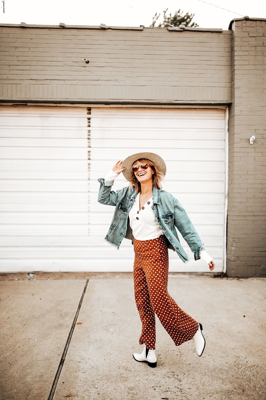 heartloom denim jacket | forever 21 top | faithful the brand pants | marc fisher boots