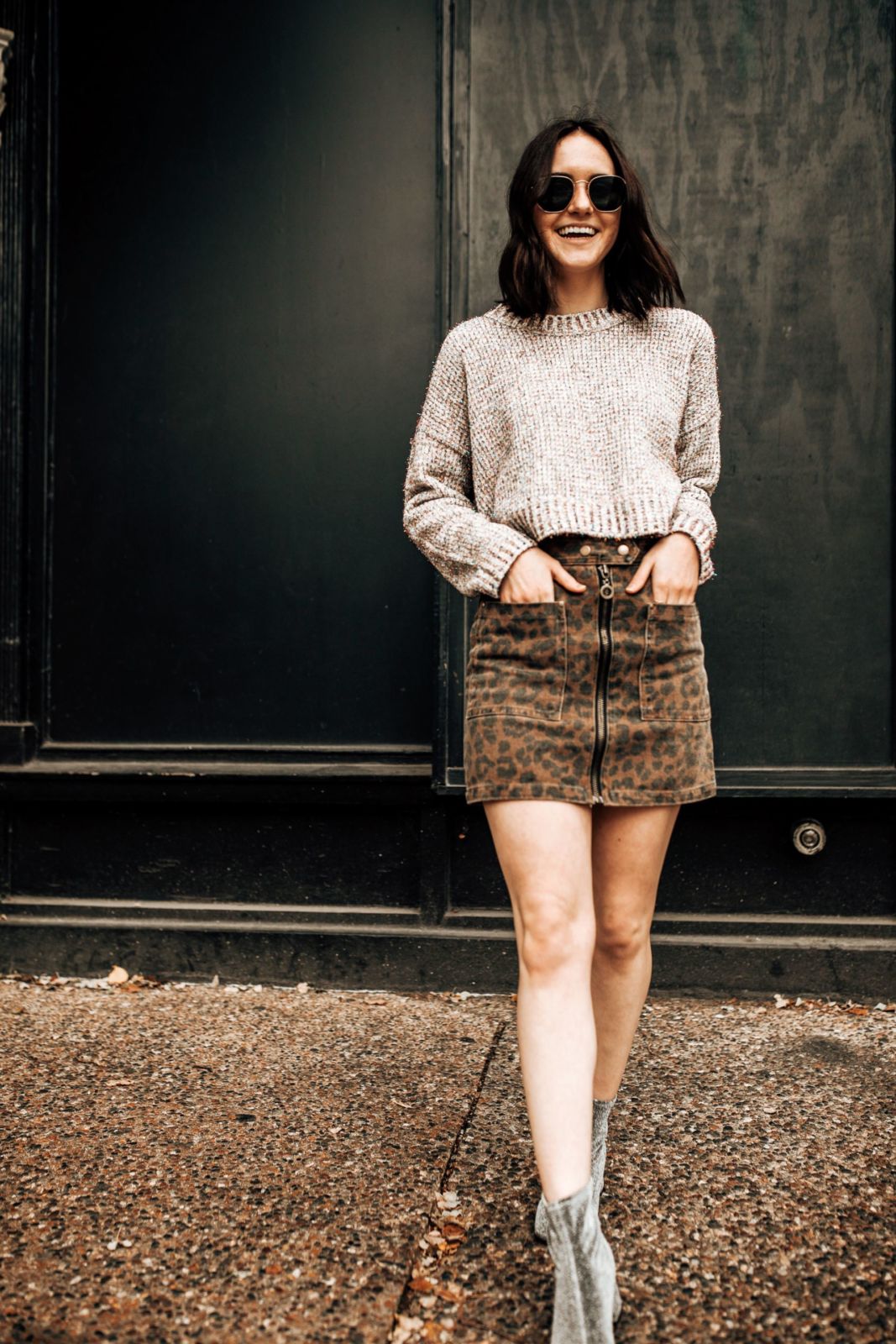 styling a leopard skirt | glitter sweater | silver boots | kindred shop | st louis | brooke & sloan | oh darling blog