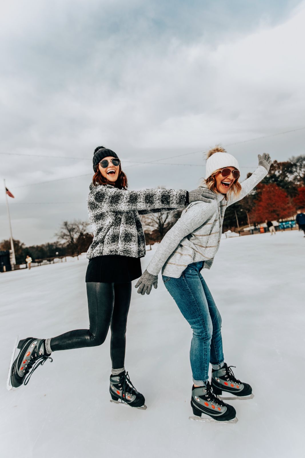 holiday bucket list | evereve | how to style faux leather leggings | ice skating | winter wear | oh darling blog