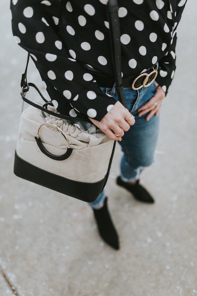 2018 fashion trends | a year in review | polka dot top | see through bag | clear bags | oh darling blog