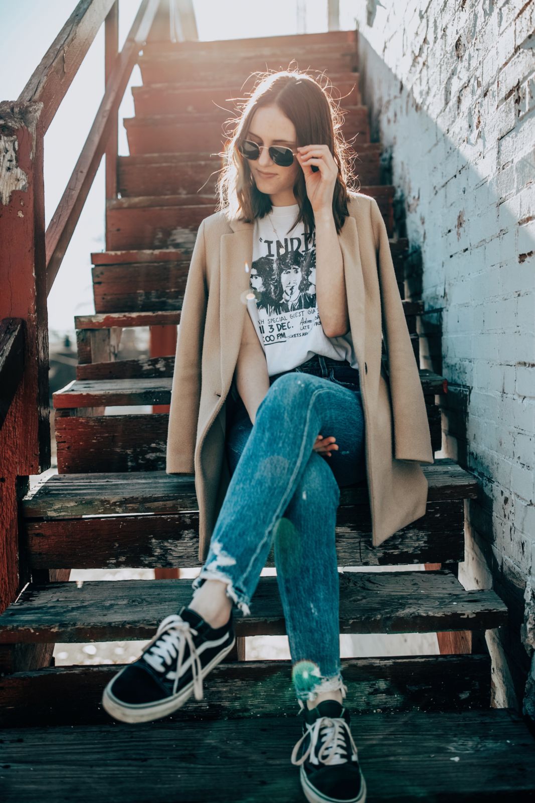 Graphic tee outfit with vans sneakers | oh darling blog