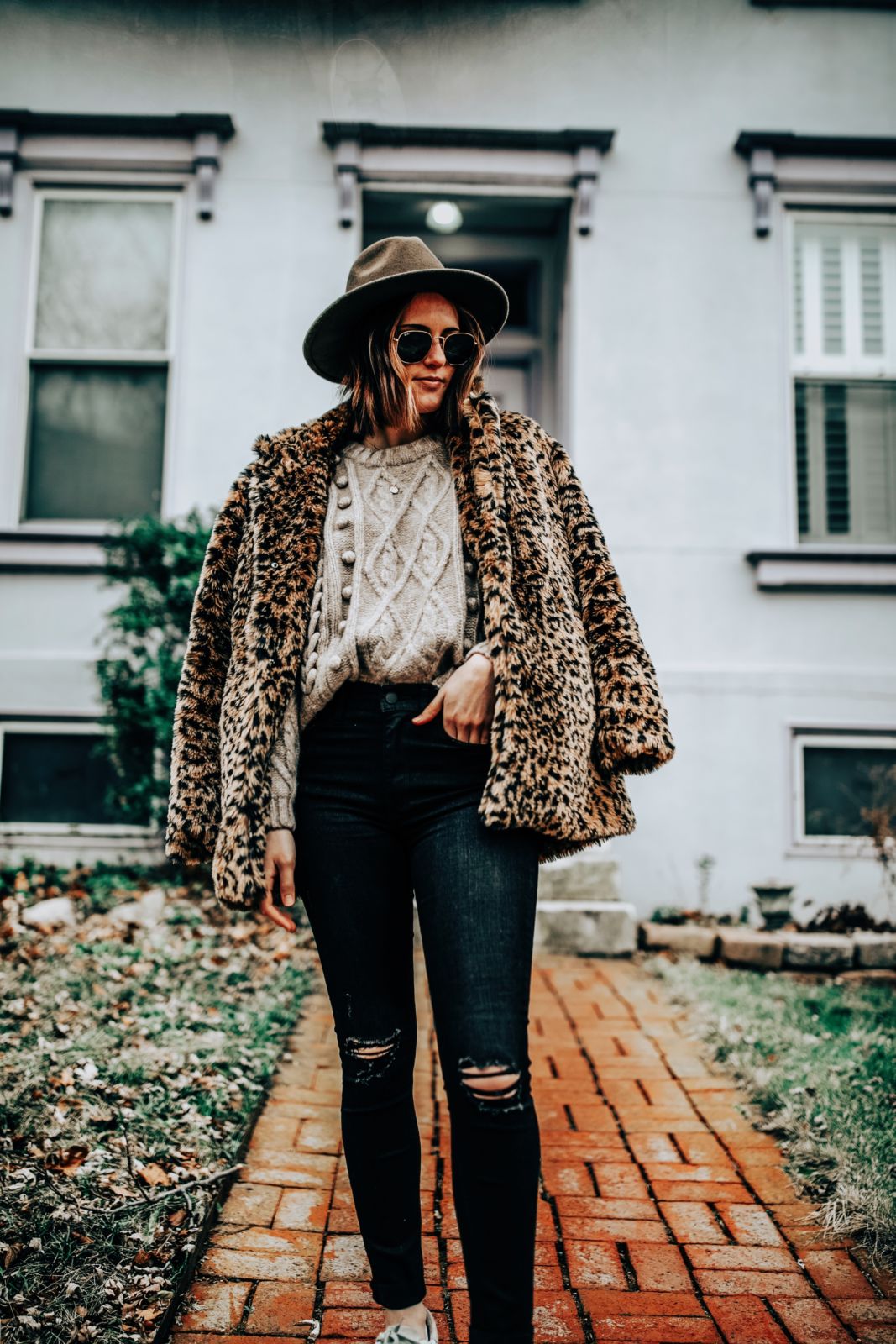 Faux Fur Leopard Coat 