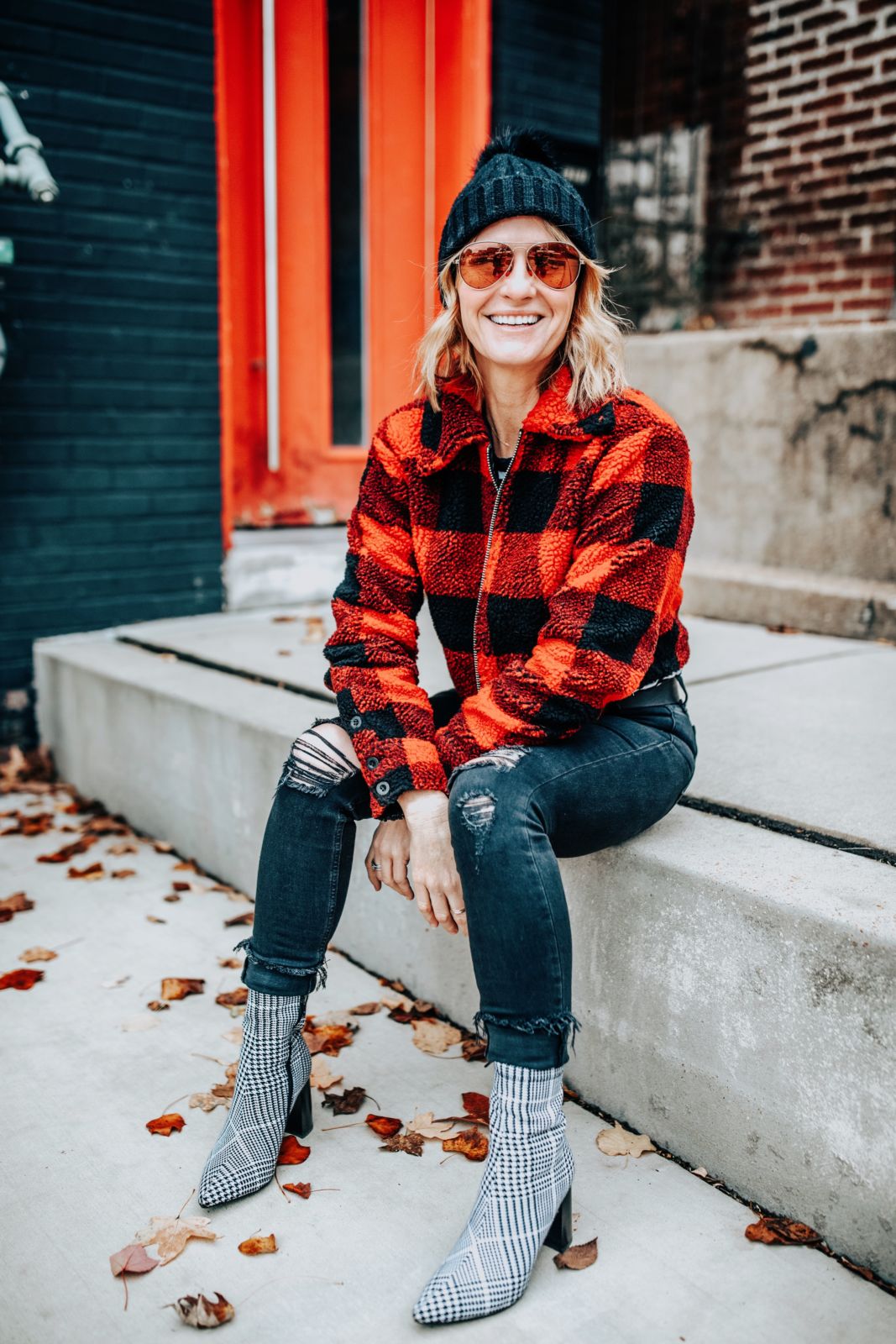 Buffalo Plaid Jacket  and Plaid Boots | Oh Darling Blog