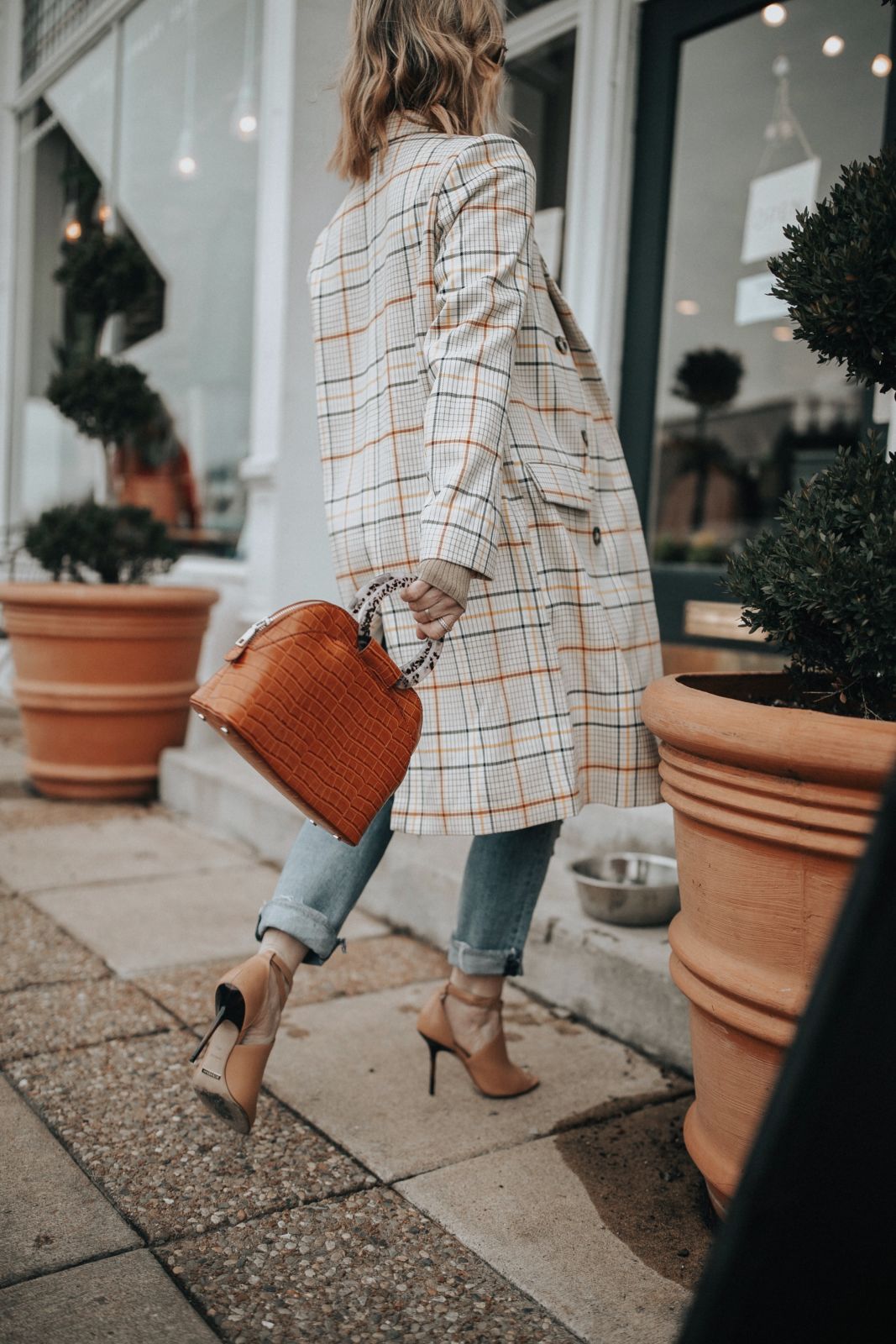 oversized coat | plaid coat | spring style | street style | moc croc bag | oh darling blog
