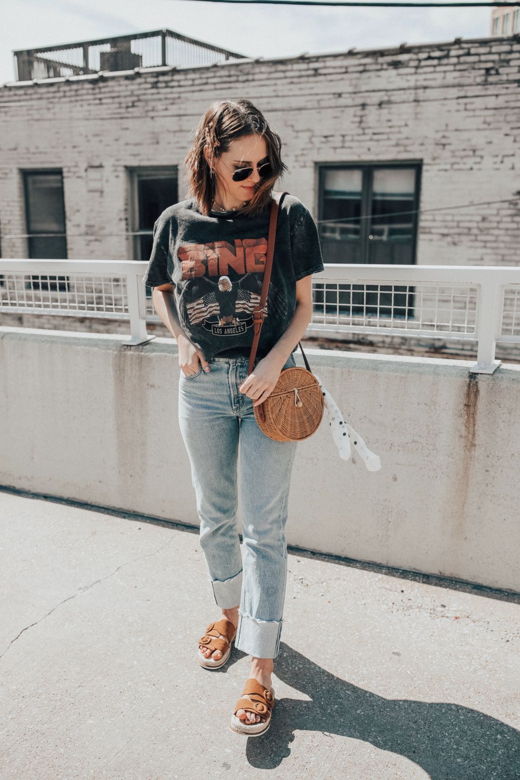 casual outfit ideas spring | Agolde jeans | Matisse Footwear sandals 