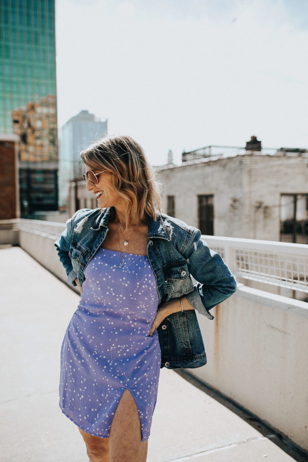 The Best Spring Dresses Under $100 | purple dress outfit | dresses casual | denim jacket outfit | denim jacket outfit spring | Oh Darling Blog