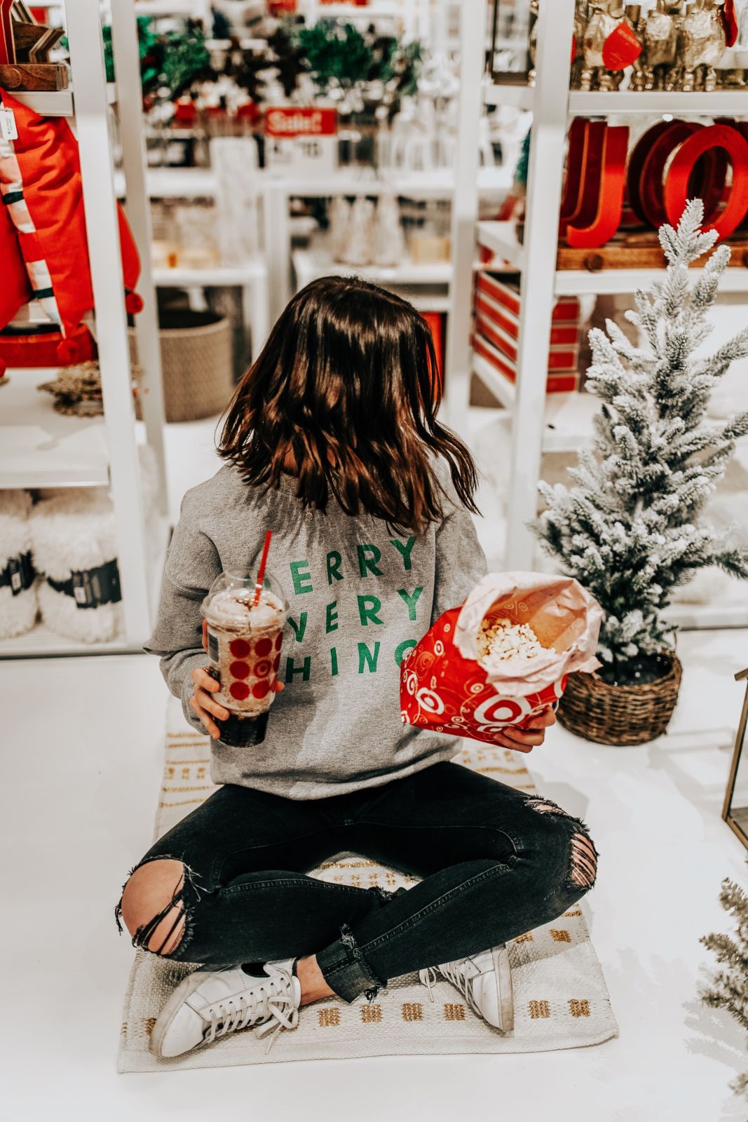 the best gift wrapping ideas | proper tees | chris loves julia | merry everything sweatshirt | oh darling blog