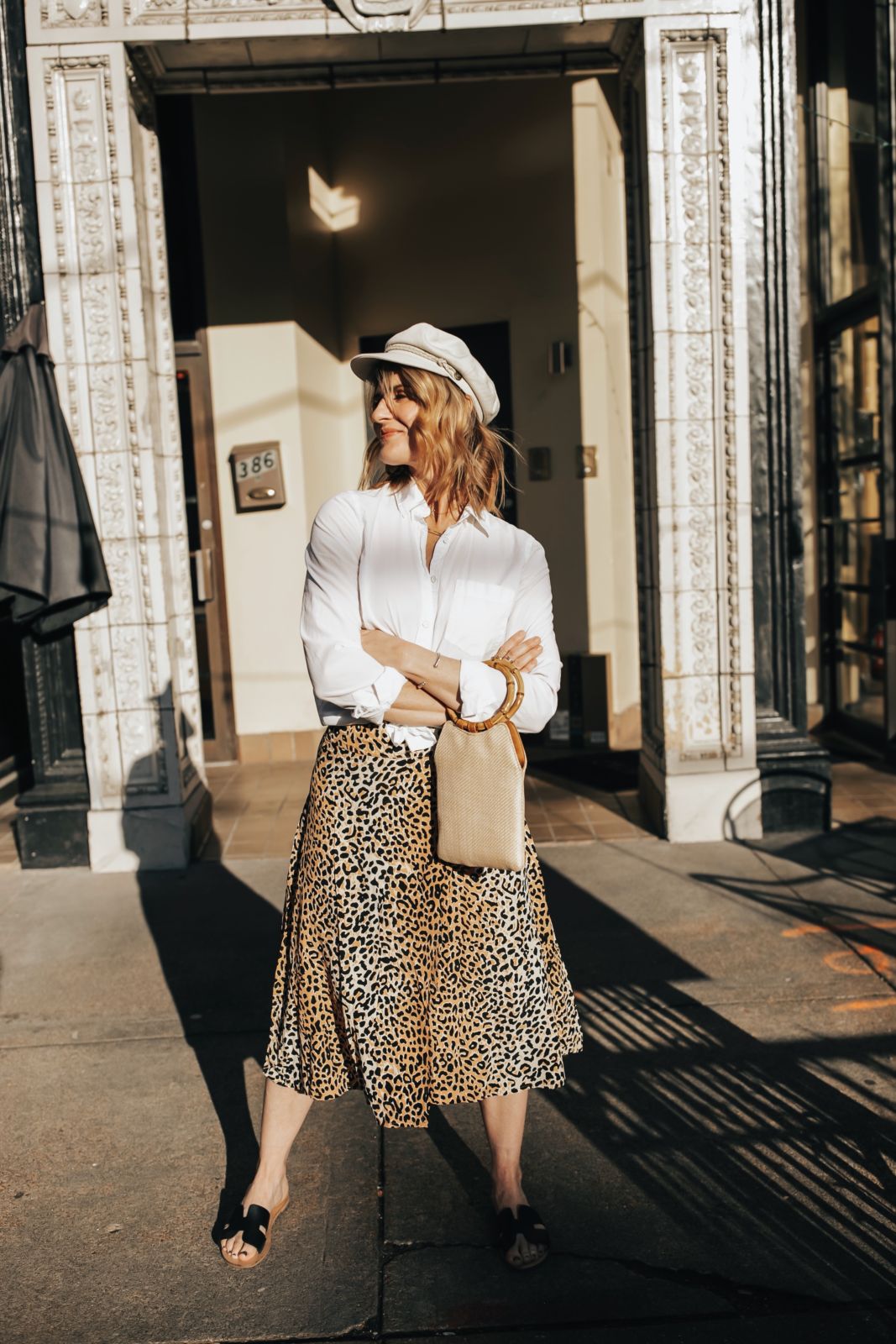 Leopard skirt outfit