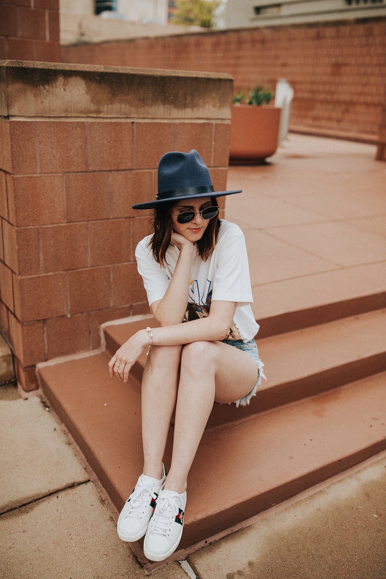 6 Fashion Brands That are Worth the Splurge | graphic tee outfit summer | Anine Bing style | Gucci Sneakers women | lack of color hat outfit | lack of color hat | splurge vs save | Oh Darling Blog